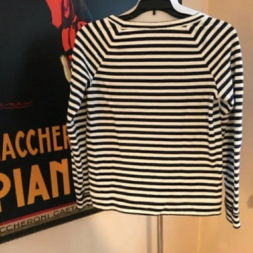 LOFT:Navy/White Striped Sailor Sweatshirt Sz XS
